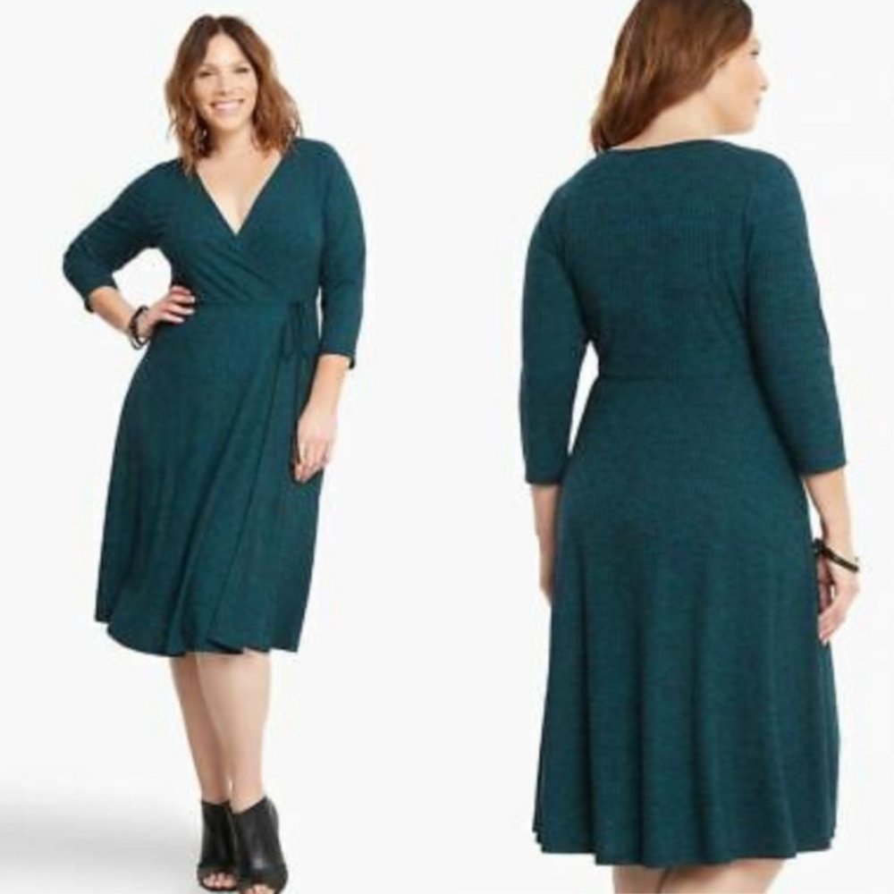 Torrid Ribbed Wrap Front Dress